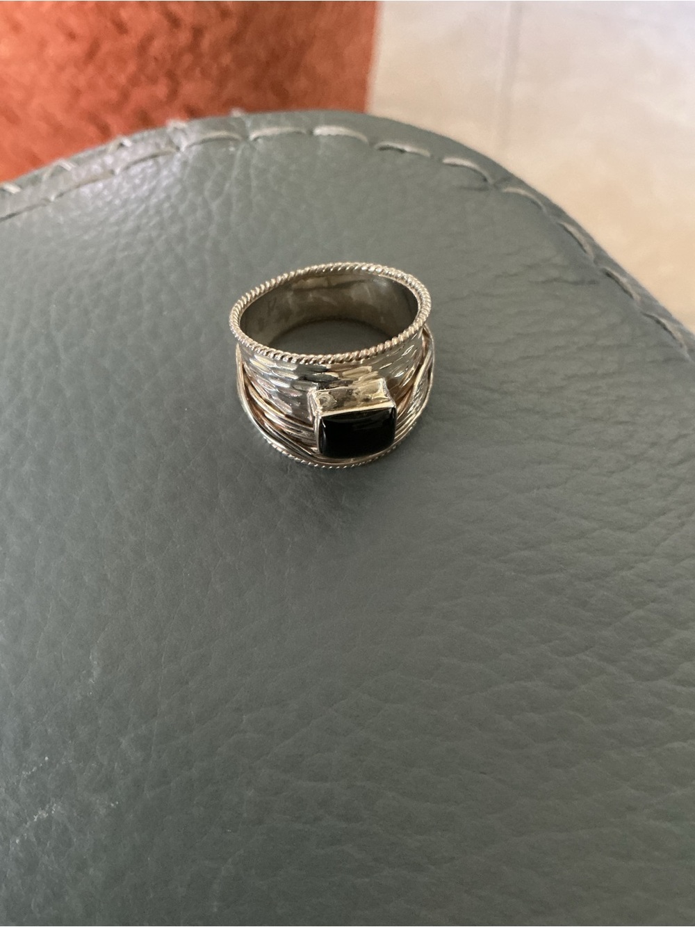 Sterling Silver Black Stone Ring